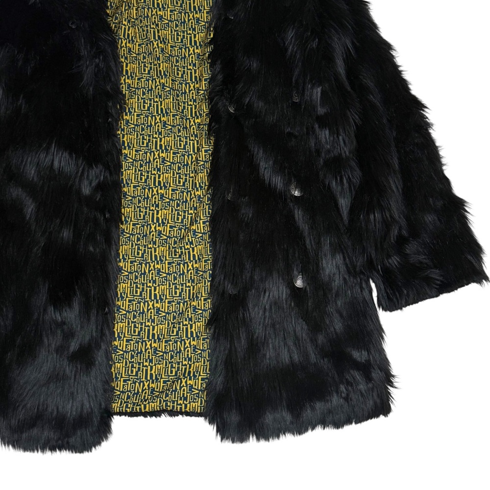 SpiritHoods Black Wolf Faux Fur Coat Hooded Ears Rare L - Picture 9 of 13